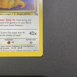 Pokemon TCG Dragonite Fossil Holo Unlimited Rare Card 4/62 WOTC Moderately Play - Image 5