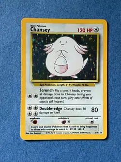 1999 Pokemon CHANSEY - Holo 3/102 Base Set - Vintage - LP - Image 1