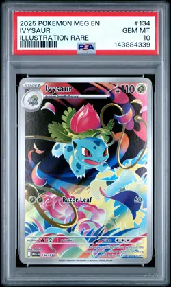 2025 Pokemon Meg En-Mega Evolution #134 Ivysaur Illustration Rare PSA 10 - Image 1