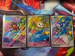 Pokemon First Partner Illustration Collection Alola Rowlet, Litten, Popplio - Image 1