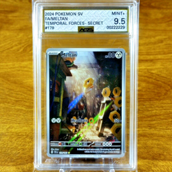 Pokemon SV Temporal Forces Secret Meltan 179/162 AGS Mint+ 9.5 FA Full Art 2024 - Image 1