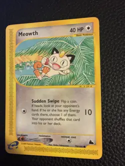 2003 Pokemon TCG Meowth Skyridge Regular 78/144 LP+ - Image 5