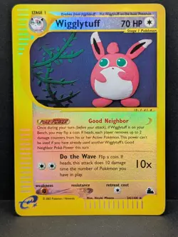 Wigglytuff 34/144 Skyridge Reverse Holo Rare Pokemon TCG Nintendo e-reader MP+ - Image 1