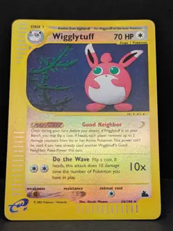 Wigglytuff 34/144 Skyridge Reverse Holo Rare Pokemon TCG Nintendo e-reader MP+ - Image 3