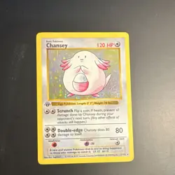 Pokemon TCG Chansey 003/102 Base Set Shadowless 1st Edition Holo Rare 120 HP - Image 1