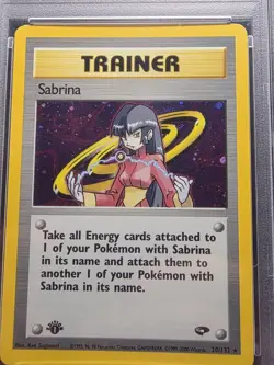 Sabrina Gym Challange Holo Rare 20/132 1st Edition Pokemon PSA 8 NM-MT 2000 WOTC - Image 3