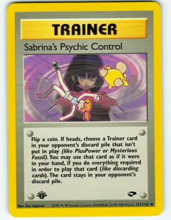 Sabrina's Psychic Control - 1st Edition - 121/132 Gym Challenge Pokemon TCG 2000 - Image 1