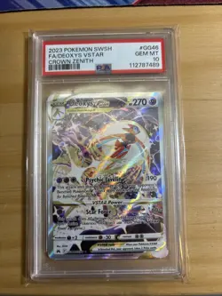 2023 POKEMON SWORD & SHIELD CROWN ZENITH #GG46 FULL ART/DEOXYS VSTAR PSA 10 - Image 1