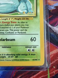 Pokemon TCG Venusaur Base Set 15/102 Holo Unlimited Holo Rare - MP - Image 4