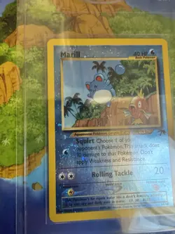 Pokemon Marill Southern Islands Holo English 2001 NEAR MINT/MINT 💎Swirls 💫💫 - Image 2