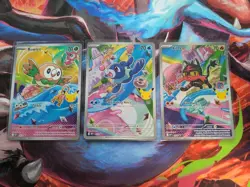 Pokemon TCG First Partner Illustration Collection Popplio 45 Litten 44 rowlet 43 - Image 1