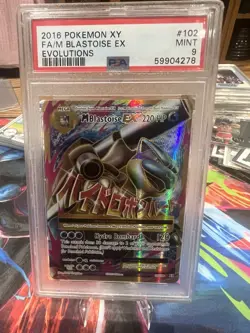 Pokemon 2016 XY FA/M Blastoise Ex Evolutions Psa 9 - Image 1
