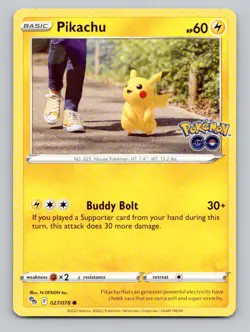 Pikachu 027/078 Common Pokemon GO Pokemon - Image 1