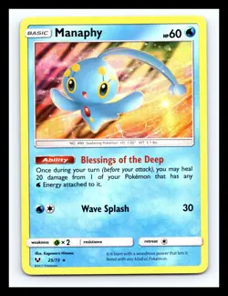 💥 Pokemon Card Manaphy Shining Legends Holo Rare 25/73 - Image 1