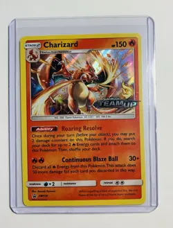 2019 Charizard #SM158 Sun & Moon Team Up Promo Holo Card NM - Image 1