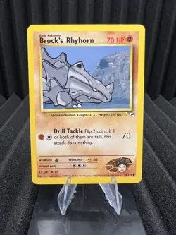 Brock's Rhyhorn 70/132 - Gym Heroes Unlimited Edition - WOTC Pokemon Card LP - Image 1