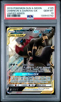 Umbreon & Darkrai GX 125/236 - Unified Minds - Pokemon Card - PSA 10 - Image 1