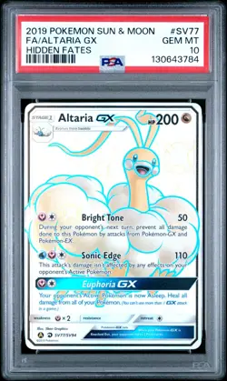 Altaria GX SV77/SV94 - Hidden Fates Shiny Vault - Pokemon Card - PSA 10 - Image 1