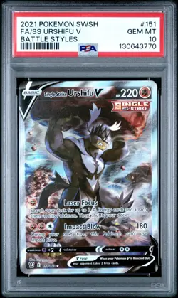 Single Strike Urshifu V 151/163 - Battle Styles - Pokemon Card - PSA 10 - Image 1