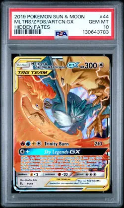 Moltres & Zapdos & Articuno GX 44/68 - Hidden Fates - Pokemon Card - PSA 10 - Image 1