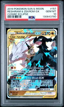 Reshiram & Zekrom GX 157/236 - Cosmic Eclipse - Pokemon Card - PSA 10 - Image 1