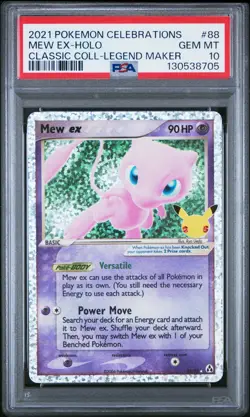 Mew EX 88/92 - SWSH Celebrations 25th - Pokemon Card - PSA 10 - Image 1