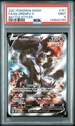 Single Strike Urshifu V 151/163 - Battle Styles - Pokemon Card - PSA 9 - Image 1