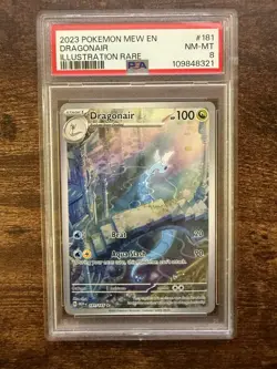 Pokemon TCG Dragonair Illustration Rare Card 181/165 Scarlet & Violet 151 PSA 8 - Image 1
