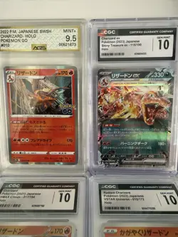Pokemon Charizard CGC 10 & 9.5 Holo Card Lot Japanese Shiny Treasure ex - Image 1