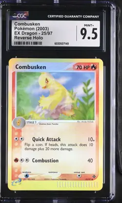 CGC 9.5 MINT+ Combusken 2003 EX Dragon 25/97 Reverse Holo Pokemon Card - Image 1