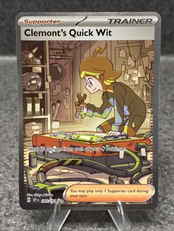 🔥 Clemont's Quick Wit #243/191 SIR NM/M | Surging Sparks - 2024 Pokemon Card - Image 1