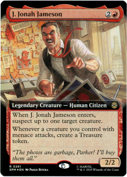 J. Jonah Jameson (Extended Art) Foil - 0261 - Marvel's Spider-Man MTG - Image 1