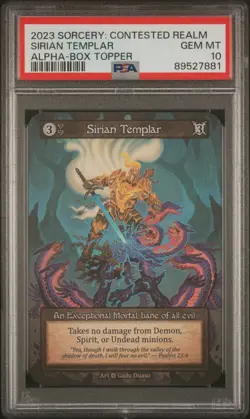 2023 SORCERY: CONTESTED REALM - SIRIAN TEMPLAR - ALPHA BOX TOPPER - PSA 10 - Image 1