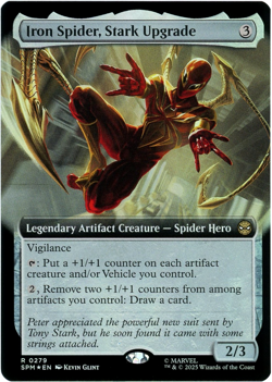 Iron Spider, Stark Upgrade (Extended Art) Foil - 0279 - Marvel's Spider-Man MTG - Image 1