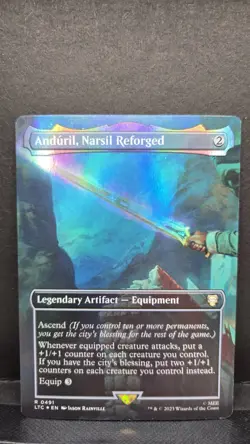 Anduril, Narsil Reforged - Foil - Borderless - Commander: LotR - Image 1