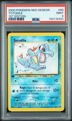 2000 POKEMON NEO GENESIS 1ST ED #80 TOTODILE PSA 9 - Image 1