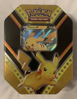 POKEMON TCG V POWERS TIN FEATURING - PIKACHU V - BRAND NEW FACTORY SEALED - Image 1