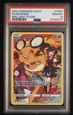 Pokemon Dedenne TG07/TG30 Brilliant Stars Full Art Ultra Rare Holo PSA 10 - Image 1