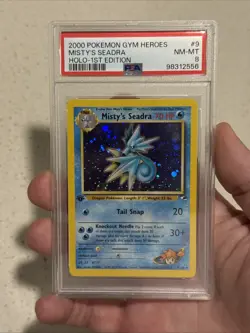 Pokemon PSA 8 NM-MT 1st Ed. Gym Heroes Holo Misty's Seadra 9/132 - Image 1