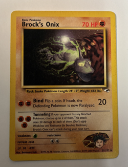 Brock's Onix Gym Heroes #21/132 Rare WOTC Pokemon 2000 MP - Image 1