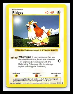 💥 Pidgey | Pokemon TCG 1999 | (Shadowless Set) Non Holo Vintage # 57/102 - Image 1