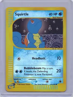 Squirtle 132/165 Common Expedition Base Set Pokemon Reverse Holo LP - Image 1