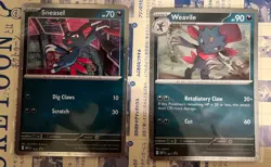 Sneasel (MEP 020) & Weavile (MEP 021) [Cosmos Holo] (NM) - Pokemon Promo Cards - Image 1