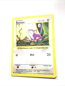 RATTATA - 61/102 - Base Set SHADOWLESS - Pokemon Card - NM - Image 1