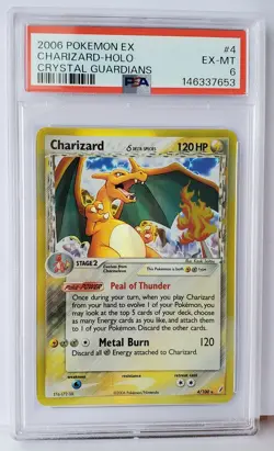 Charizard EX Crystal Guardians PSA 6 Holo 4/100 Pokemon Card Delta Species 2006 - Image 1