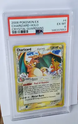 Charizard EX Crystal Guardians PSA 6 Holo 4/100 Pokemon Card Delta Species 2006 - Image 2
