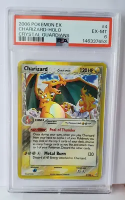 Charizard EX Crystal Guardians PSA 6 Holo 4/100 Pokemon Card Delta Species 2006 - Image 3
