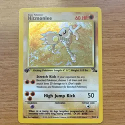 Pokemon Hitmonlee 1st Edition Holo Rare Fossil 1999 Card 7/62 - Image 2