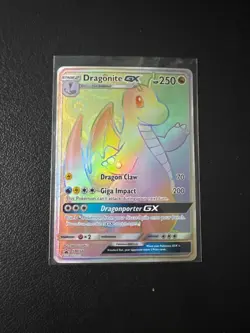Rainbow Rare Dragonite GX, MINT condition Pokemon cards - Image 1