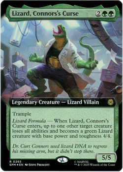 Lizard, Connors's Curse (Extended Art) Foil - 0265 - Marvel's Spider-Man MTG - Image 1